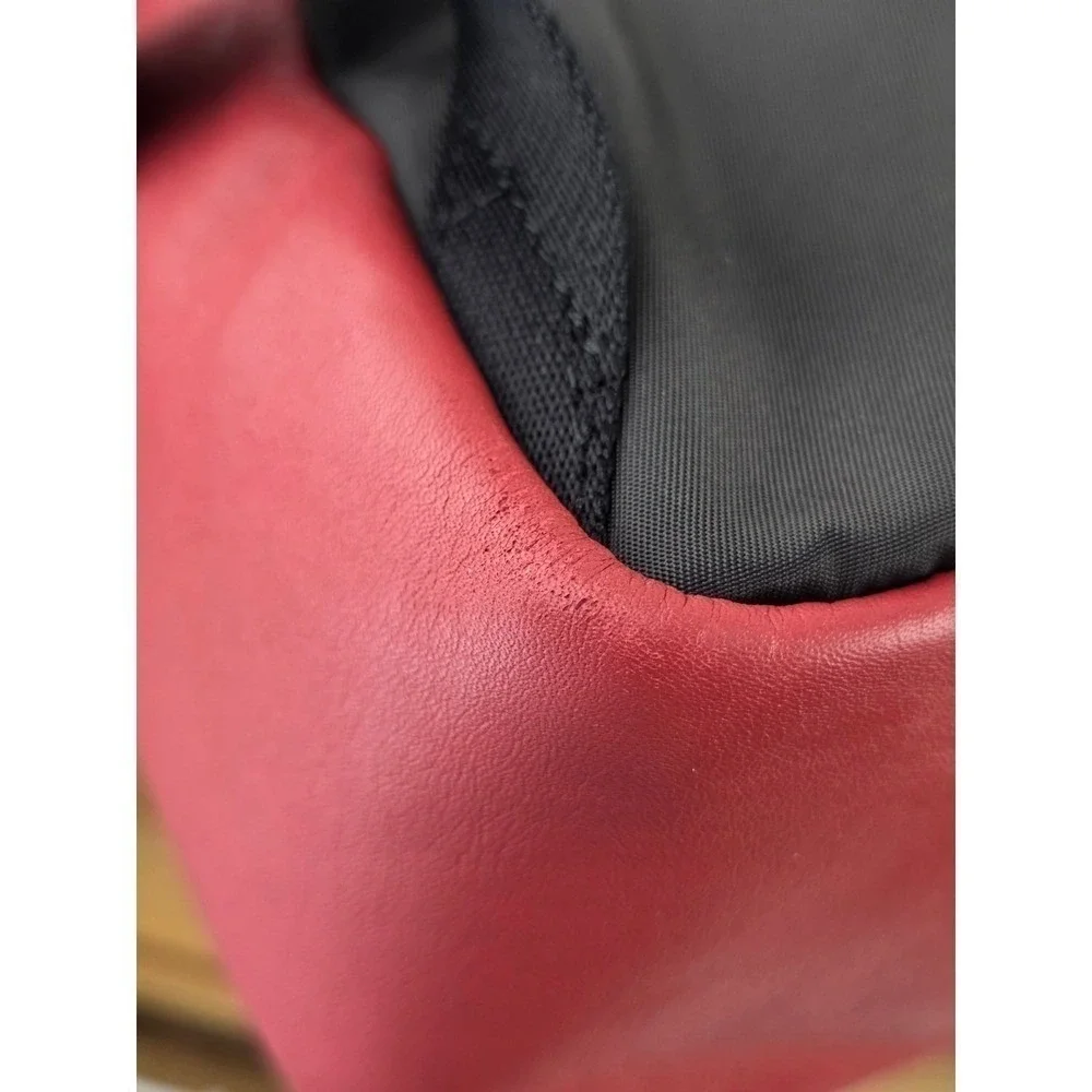 Coach Charlie Medium Backpack Red Embossed Signature C Pebble Leather F49499 Bag
